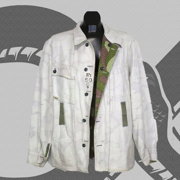 Vintage Military Jacket 1960s Reversible Camo Button Up Men's XL - Picture 5 of 8